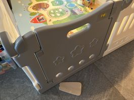 Baby Laufgitter Baby Care Kunststoff weiss grau wie neu!