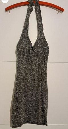 Jolie robe mini viscose stretch glitter argent one size