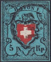 15II.f grünlichblau (Rayon I, Type 32) fehlerfrei P.P. Kt.NE