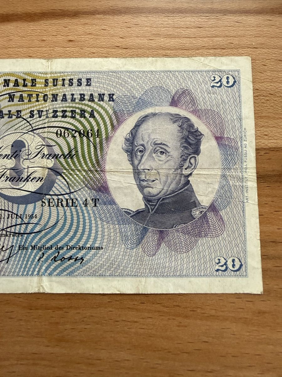 Banknoten: 20 Franken Banknote Serie 4 T – Gebraucht aus Grenchen von Bastet007 4