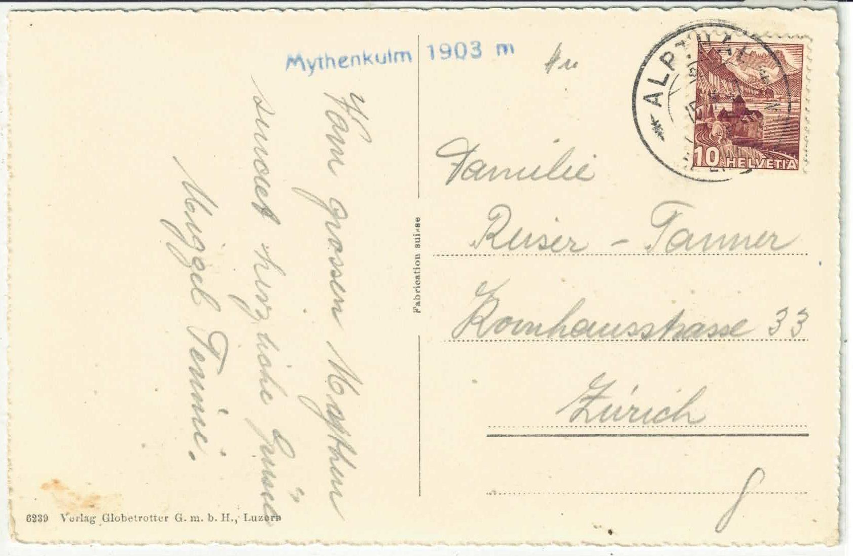 Cartes postales: Holzegg mit Gr. Mythen – D'occasion à Ettingen par Kartenplanet 1