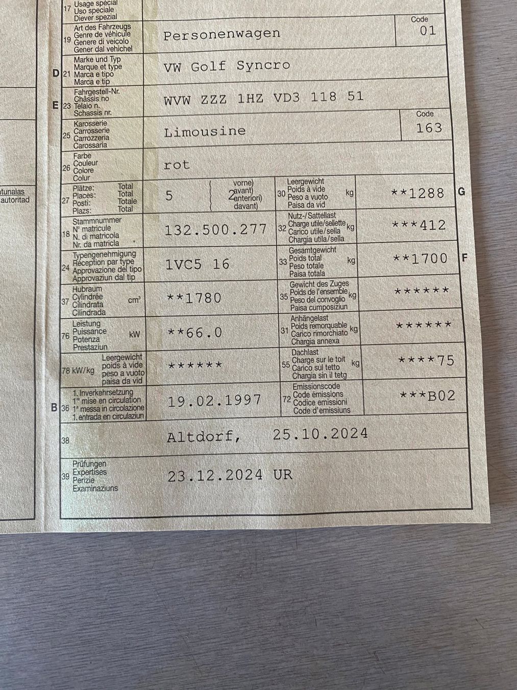 VW Autos: VW Golf III Syncro – Gebraucht aus Gersau von Seegar 6