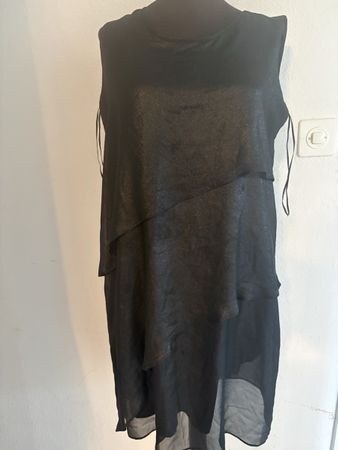 Damen Sommerkleid schwarz ärmellos Lagenlook Grösse M