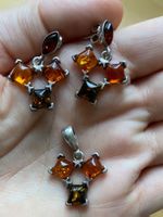 Silber Bernstein Schmuckset