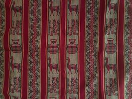 Tischtuch rot mit lama und inkamuster 230x110cm
