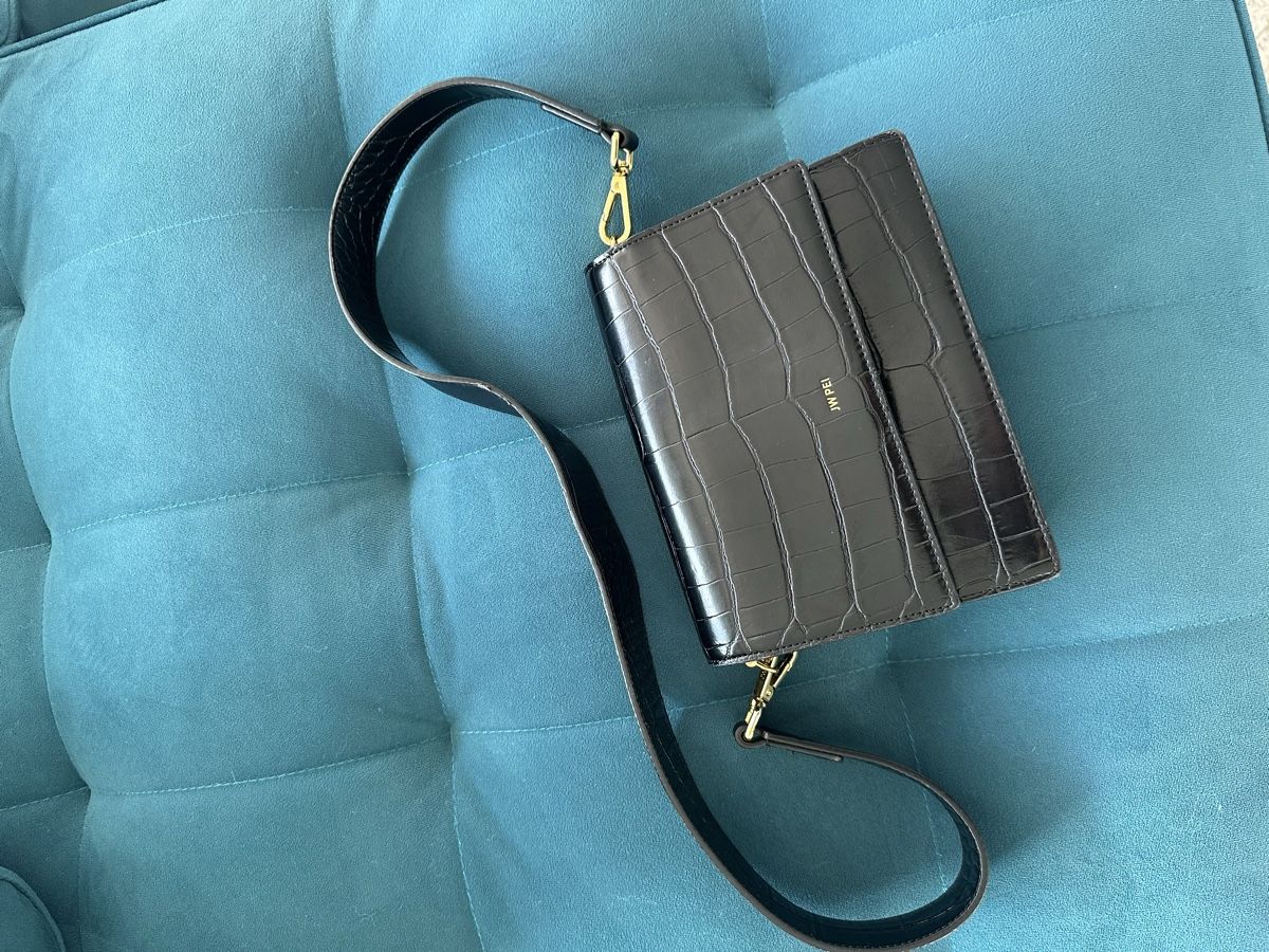 Borse: Elegante schwarze Kroko-Tasche – Usato da Rotkreuz venduto da sti_cdf8