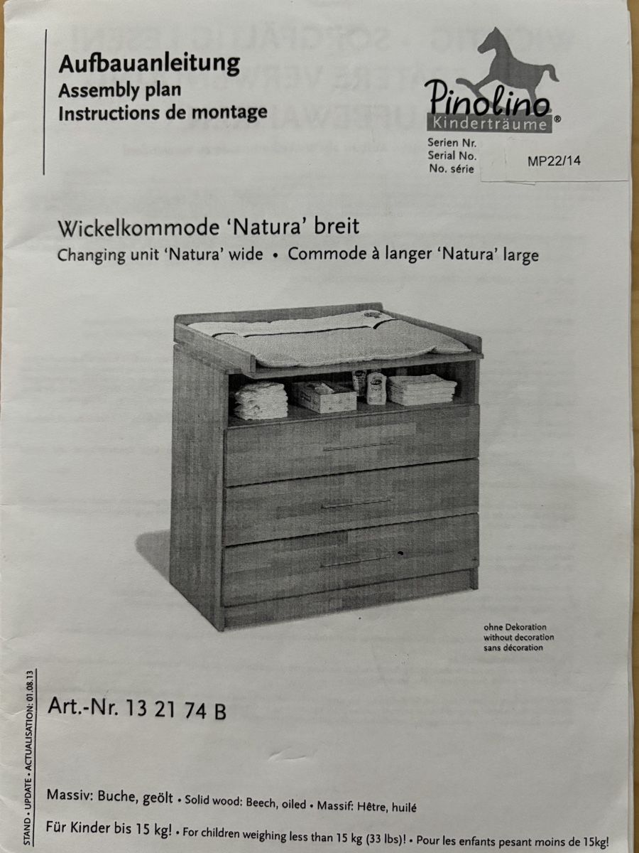 Pinolino Fasciatoi & Accessori: Wickelkommode Pinolino – Usato da Augst BL venduto da derpapierkoenig
