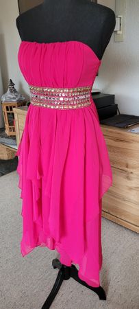 Pink Trägerloses Kleid Gr. 36 mit Glitzergürtel