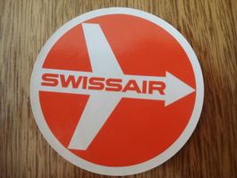 Swissair original Kofferkleber / rot - glanz, gummiert