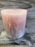 Kerzen/Stumpenkerzen/Rosa-Silber/gefrostet/9x9cmNeu