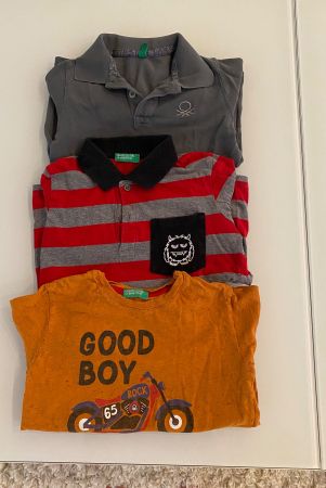Benetton Langarm Shirt Trio Jungen 98/104