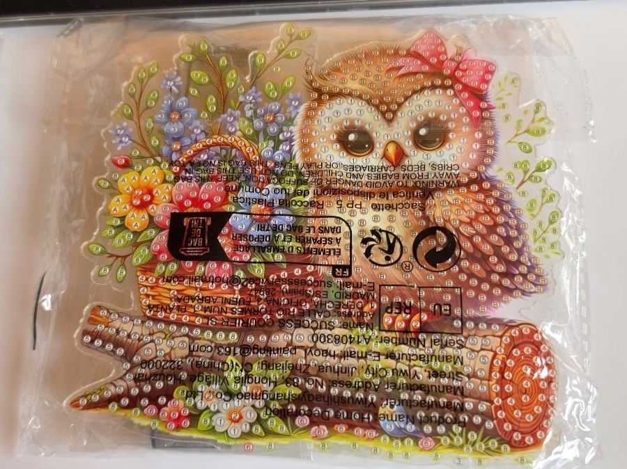Bastelsets: DIAMOND PAINTING FENSTER BILD EULE – Neu und originalverpackt aus Dintikon von bonita099