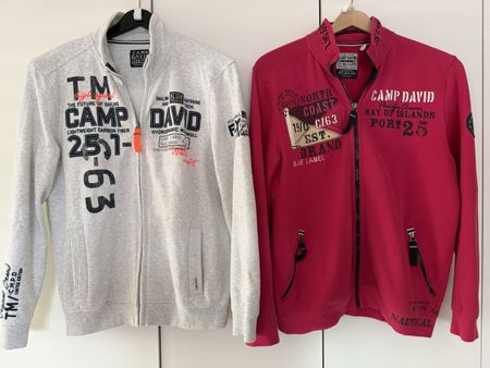 Camp David Sweatjacke Herren Grösse XXL Grau & Pink