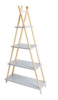 Tipi Regal/Leiterregal, Kiefernholz, grau, neuwertig