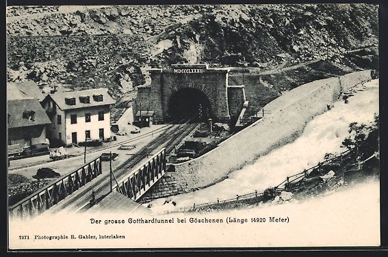 Cartoline postali: Göschenen, Eingang des Gotthardtunnels – Usato da Berlin venduto da bartko-reher