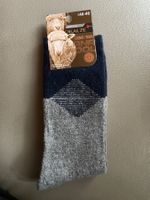 HERREN SOCKEN / WOLLSOCKEN - GRAU/BLAU GR 40/46 - NEU