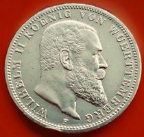 3 Mark Deutsches Reich Wilhelm II 1914 Silbermünze in Ss-Vz