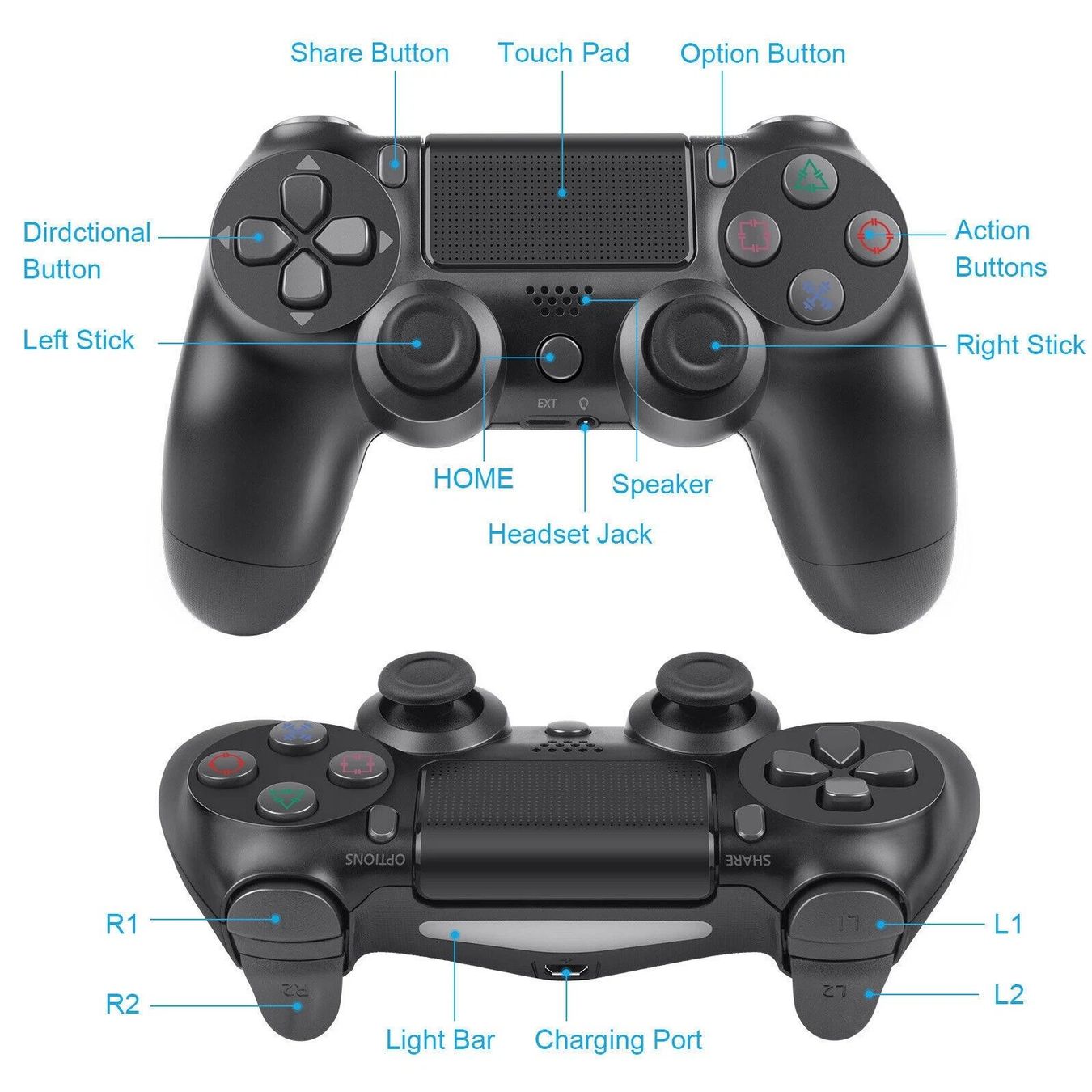 Controller: DUALSHOCK 4 Wireless Controller für Sony PS4 Playstation 4 – Nuovo (secondo la descrizione) da Kirchdorf AG venduto da csnmclub 3
