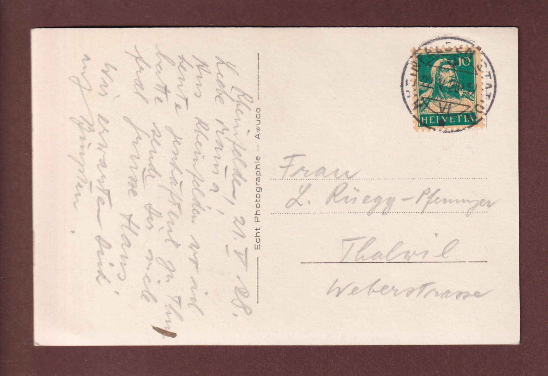 Ansichtskarten: RHEINFELDEN - Storchennestturm - 1928 – Gebraucht aus Pully von nicecards-shop 1
