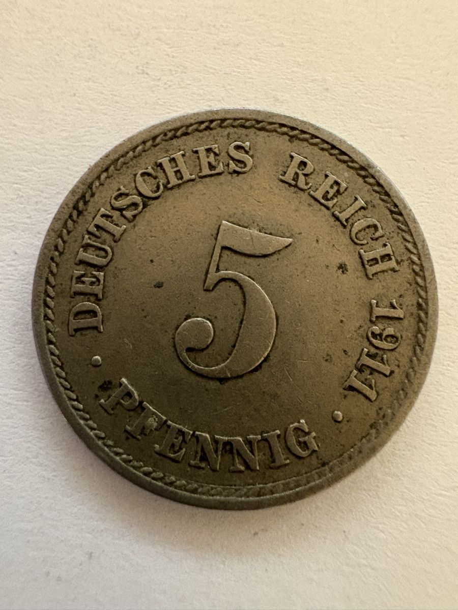 Toutes les monnaies: 5 deutsches Reich 1911 – D'occasion à Murten par Tzaugg