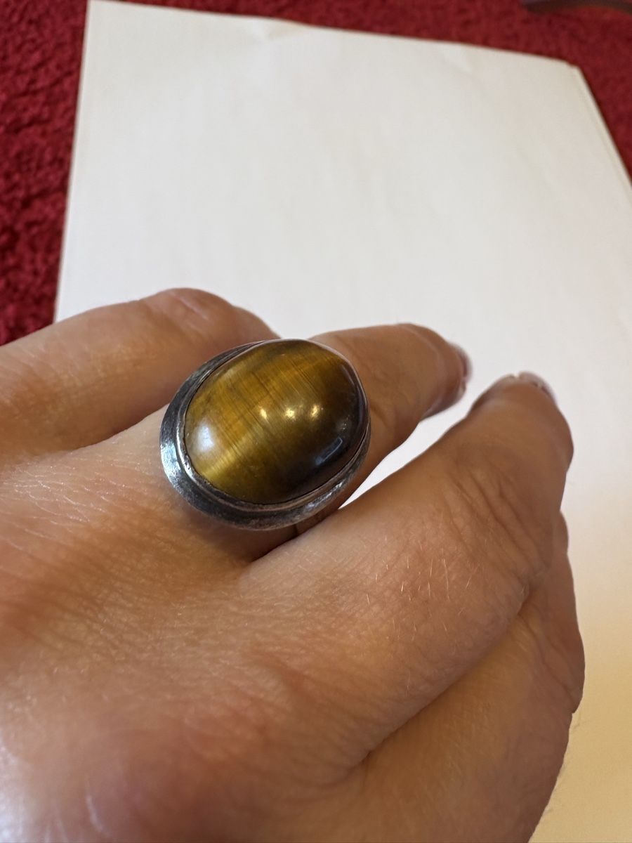 Anelli: 925 Tigerauge Edelstein Ring  – Usato da Murten venduto da Tzaugg