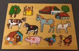*HOLZ - PUZZLE - HAUSTIERE* VOLLSTÄNDIG/21 X 29CM