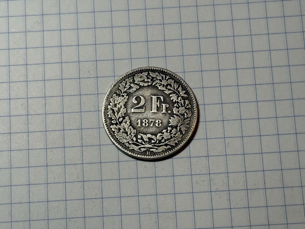 Tutti le monete: Schweiz 2 Franken 1878 Silber  – Usato da Zürich venduto da daki81