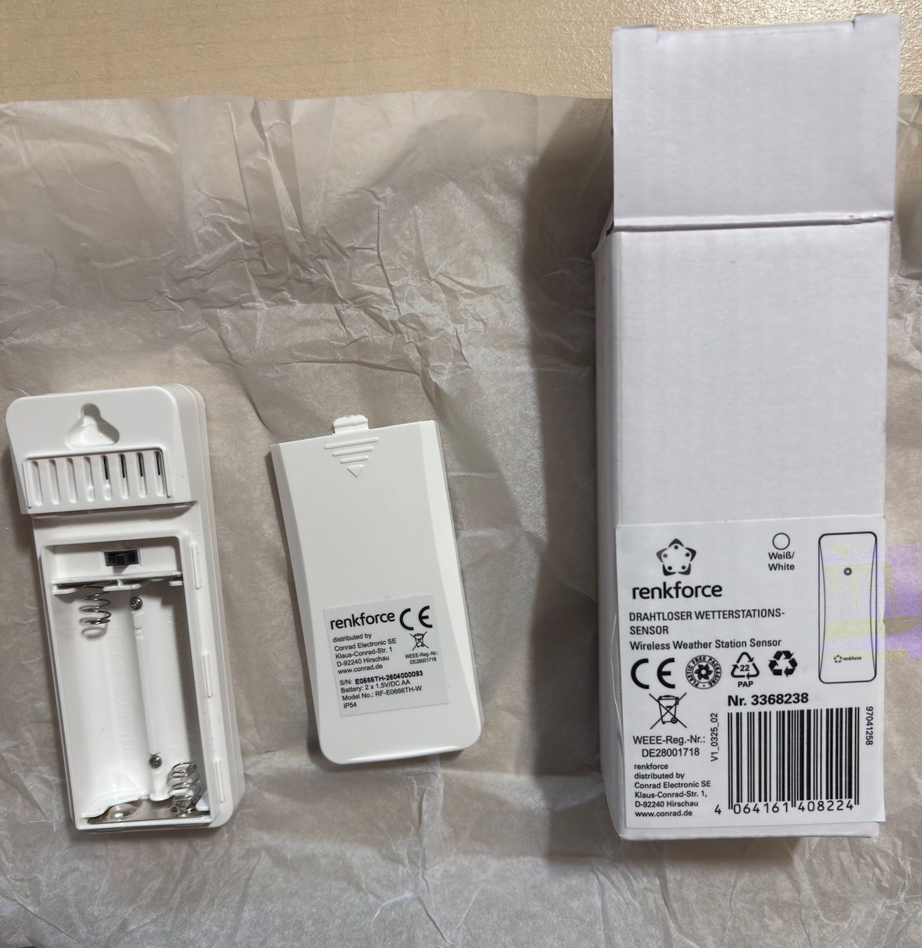 Sonstiges für Haushalt & Wohnen: Renkforce Wetterstationssensor RF-E0666TH-W weiss – Neu und originalverpackt aus Sonterswil von dwidi 2