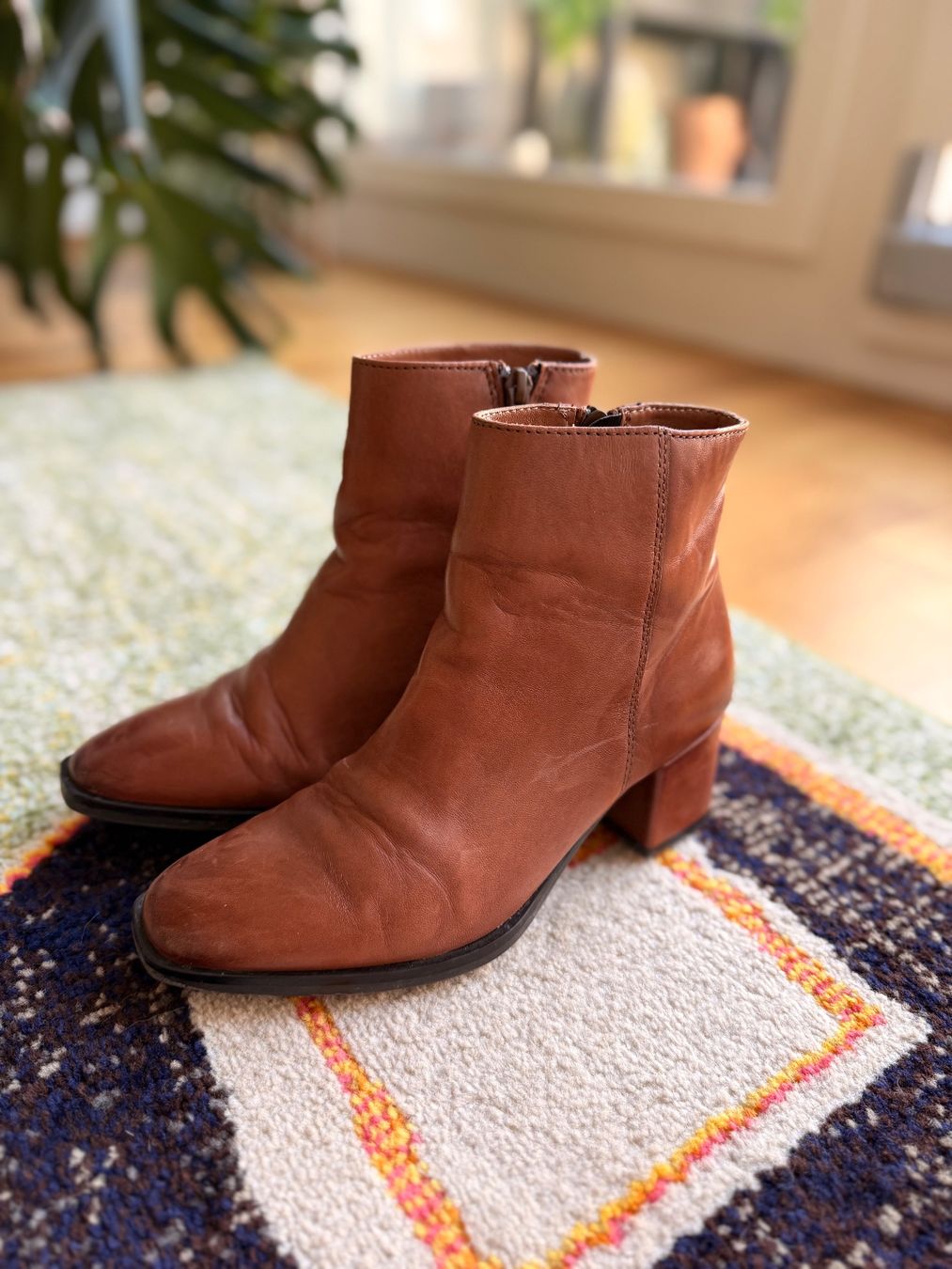 Damenschuhe: Lederstiefeletten, Cognacfarben, Gr. 36 – Gebraucht aus Winterthur von mir_y9d6 2
