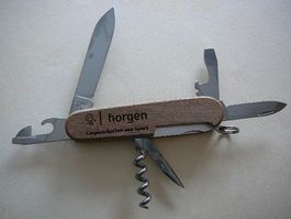 Taschenmesser mit Holzgriff  "horgen" Neubau Kindergarten..