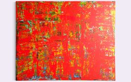 Rotes abstraktes Gemälde, moderne Kunst, 150 x 120 cm