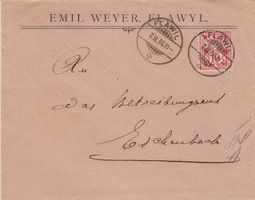 Brief 1906 von Flawyl nach Eschenbach