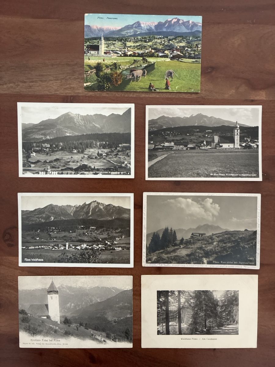 Ansichtskarten: 7 Ansichtskarten Schweiz von Flims GR – Gebraucht aus Oftringen von Cla.vD.74