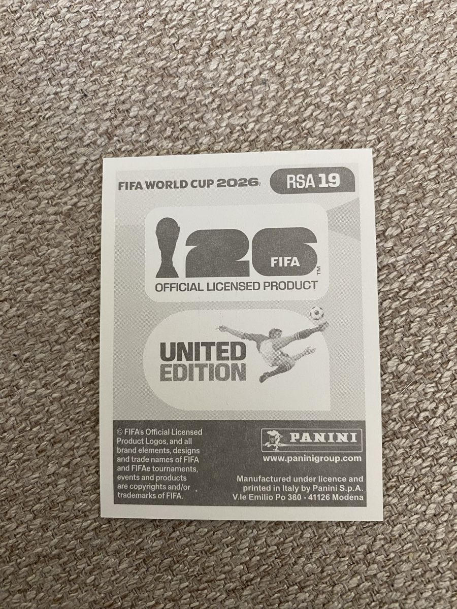 Panini WM 2026 - Mohau Nkota RSA 19 (Neuf avec emballage d'origine) à ...