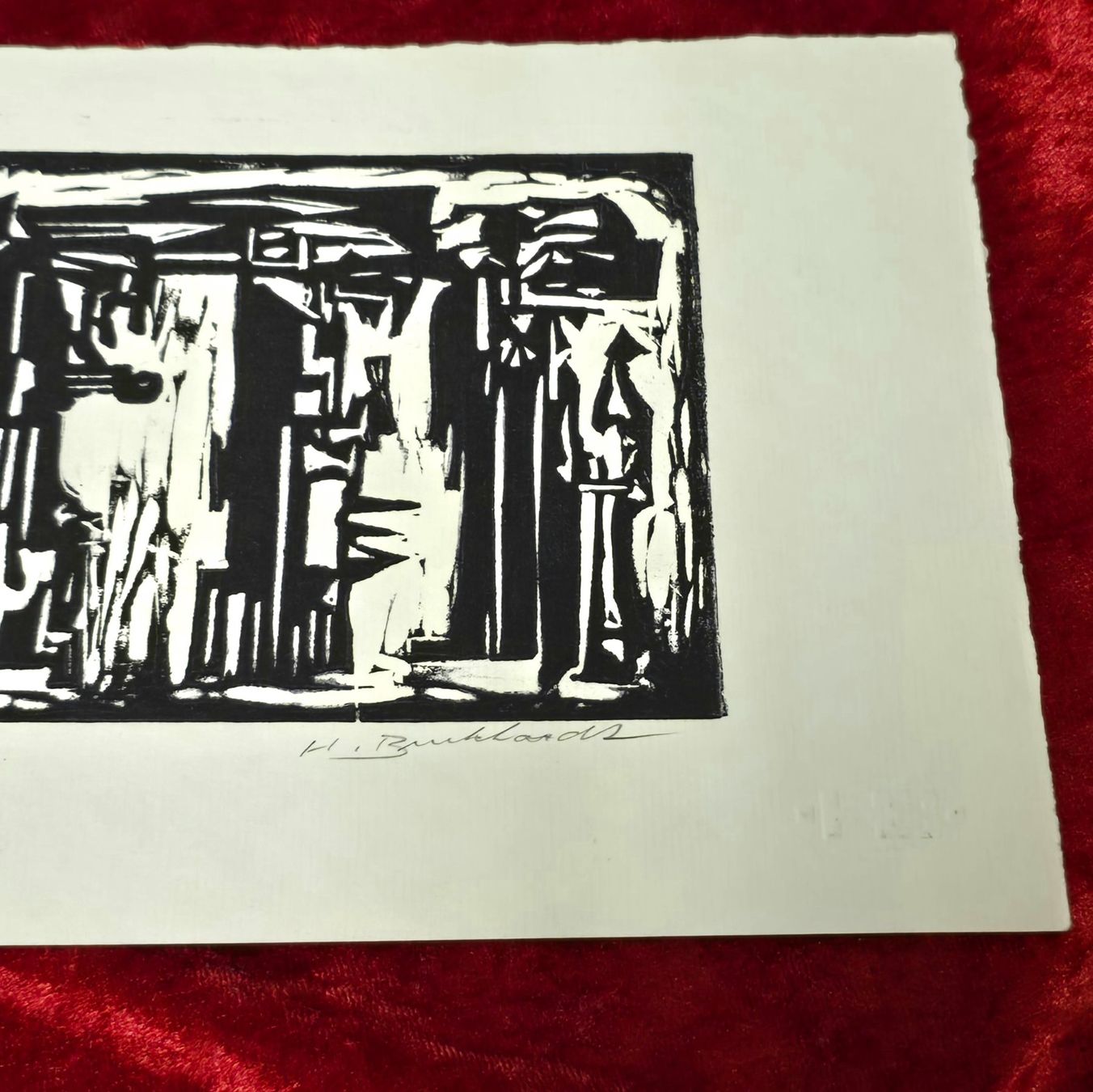 Xilografie: Hans Gustav Burckhardt. Holzschnitt. Handsigniert – Usato da Reinach BL venduto da Pendling 7