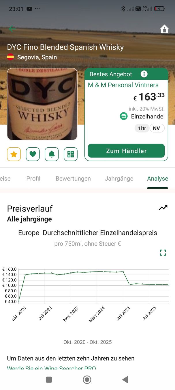 Bevande alcoliche: DYC Whisky, Selected Blended, Spanien -Top Angebot! – Nuovo e nell'imballaggio originale da Büsserach venduto da Vintage-vins 4