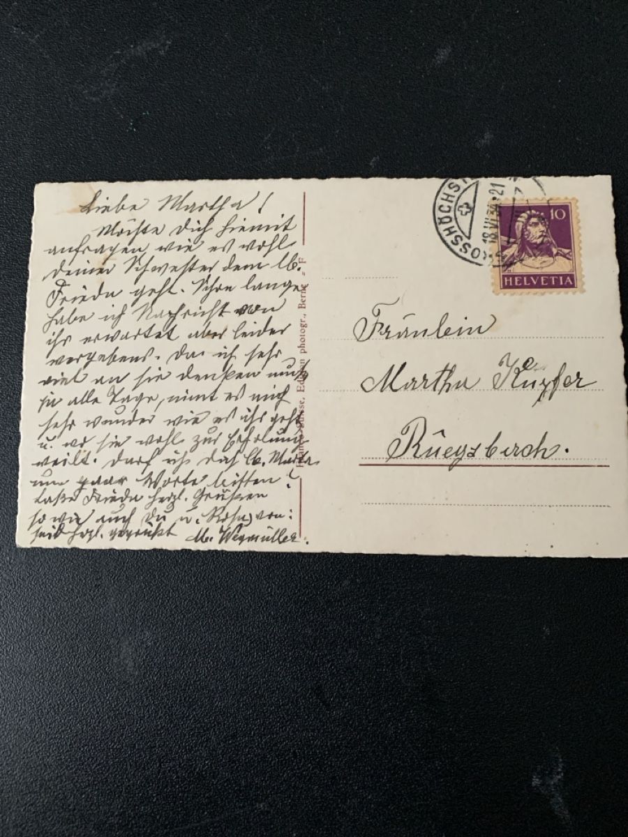 Ansichtskarten: Postkarte – Gebraucht aus Niederhünigen von Hoechi 2