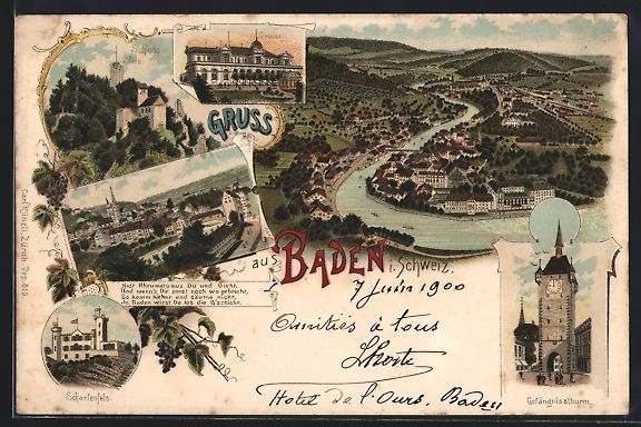Cartes postales: Litho Baden, Casino, Schloss Stein, Scha – D'occasion à Berlin par bartko-reher