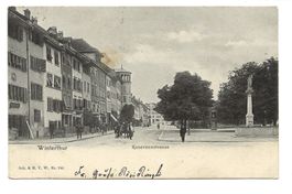 Winterthur (ZH) Kasernenstrasse - Fuhrwerk - Brunnen - 1905
