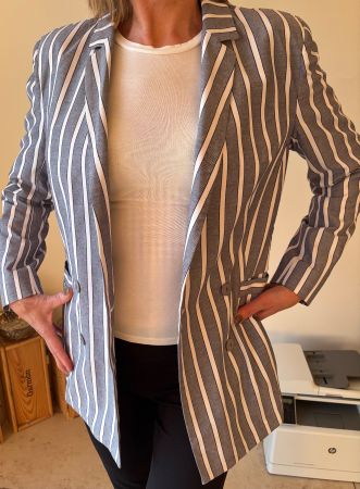 Sommerblazer BRUSNIKA, stylish, blau-weiss gestreift Gr.38