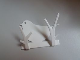 Hook Bird Grau   Vogel Haken Wandhaken  klein
