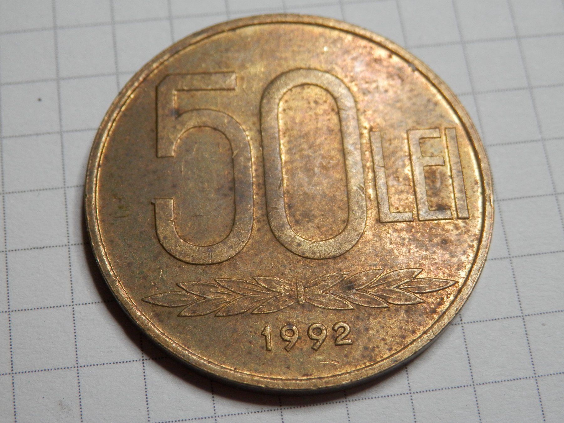 Alle Münzen: Rumänien  50 Lei, 1992 – Gebraucht aus Weiach von weiach81 1
