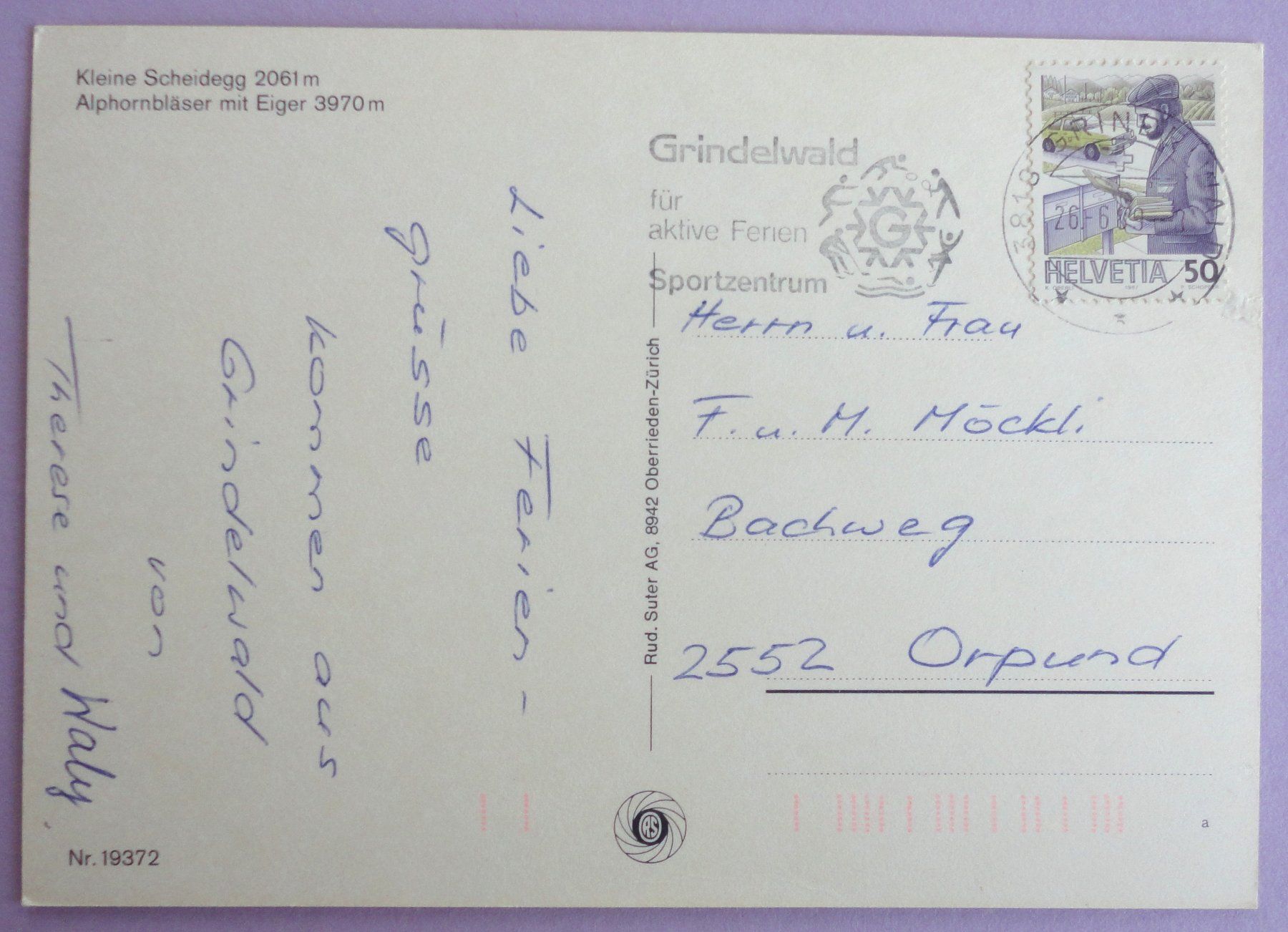 Cartoline postali: Kleine Scheidegg 2061 m, Alpornbläser mit Eiger – Usato da Fétigny venduto da Billy2miny 1
