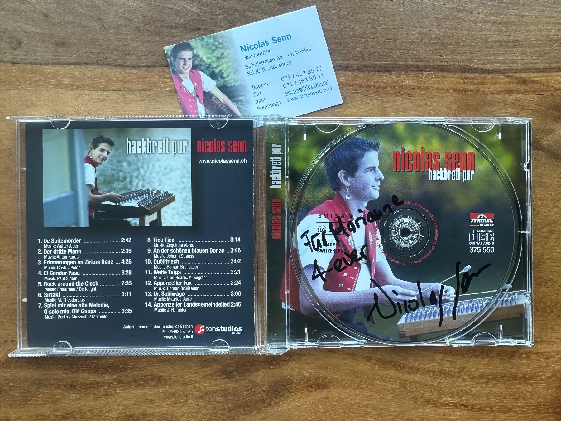 CD: Nicolas Senn "Hackbrett pur" (signierte CD) – Usato da Horgen venduto da flyingpenguin2000 1