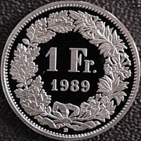 1 Franken 1989 pp / aus Münzsatz / in einer Münzkapsel
