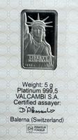 Credit Suisse Platinbarren 5g 999,5 mit Zertifikat neu