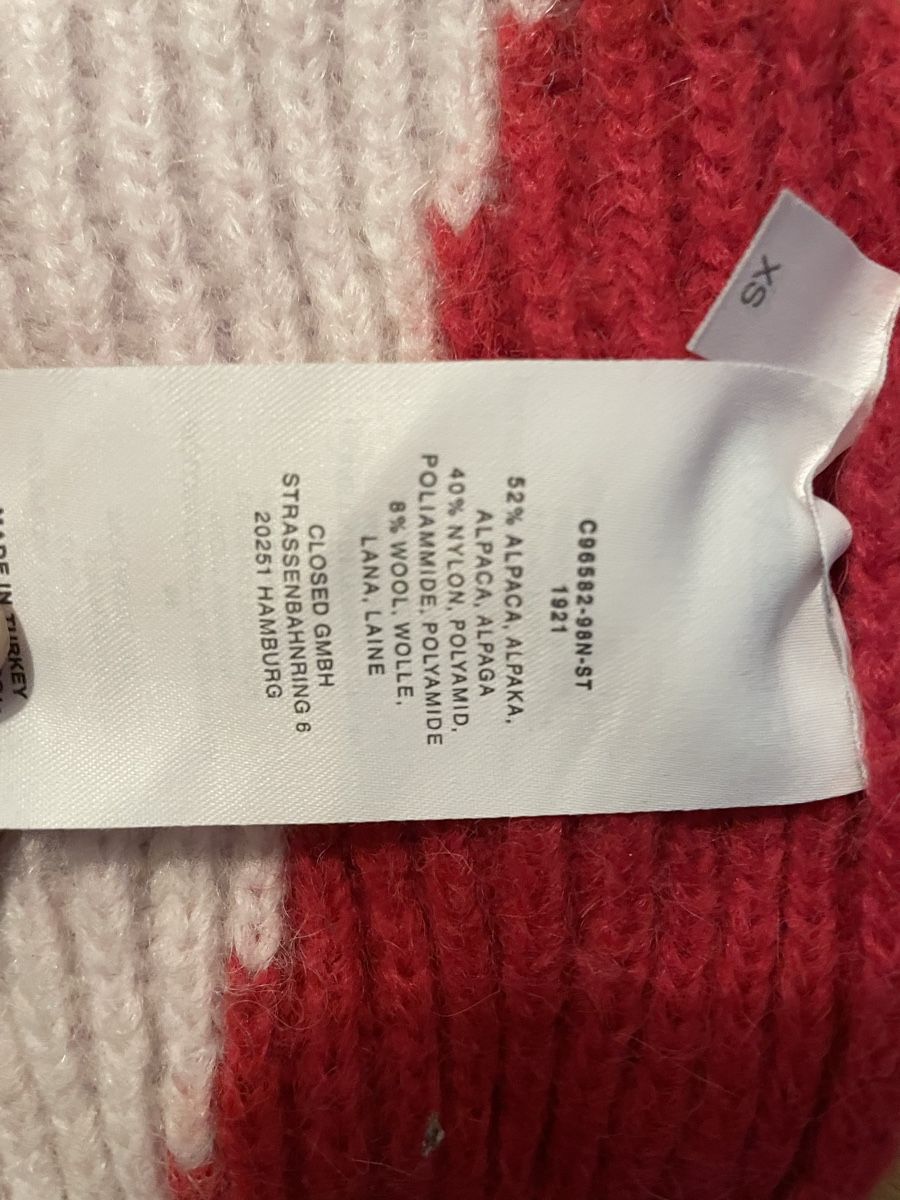 Closed Maglioni & Felpe: Closed Strickpullover Rot/Weiss Gr. XS Winter-Look! – Usato da Zürich venduto da ocimen 1