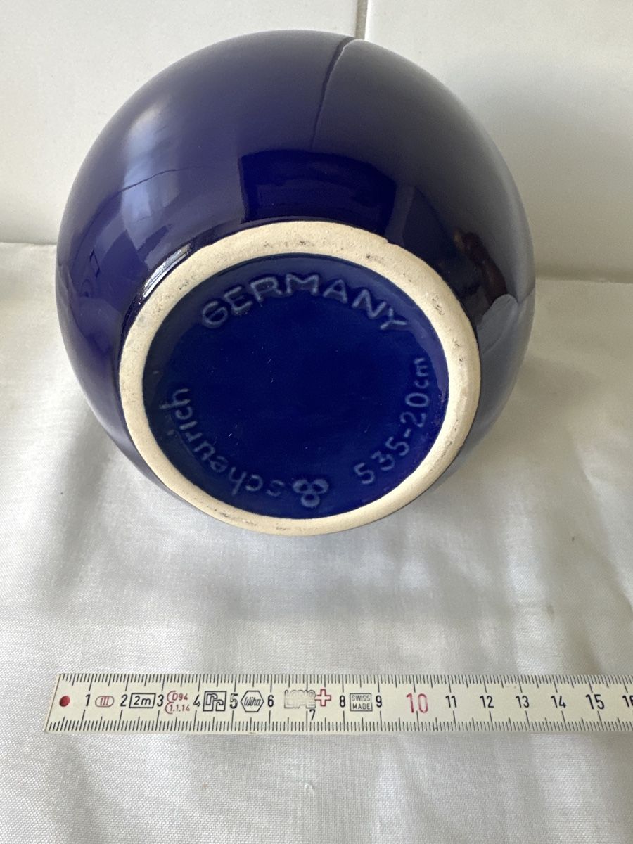 Vasi & Recipienti: Blaue Keramik Vase Scheurich Germany 535 - 20 cm – Usato da Zürich venduto da Chaeffeler 4