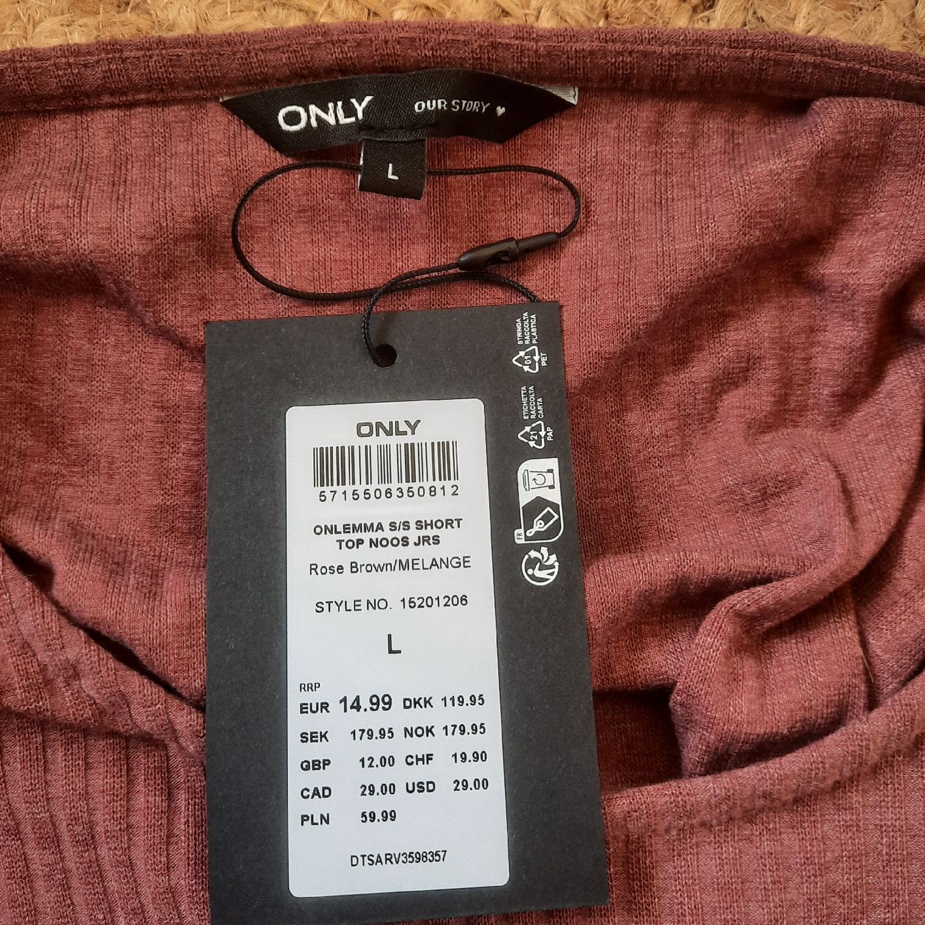 Only Tops: ONLY Kurzarm Pullover Grösse L Rose Braune Melange – Neu und originalverpackt aus Solothurn von lsc_pf99 4