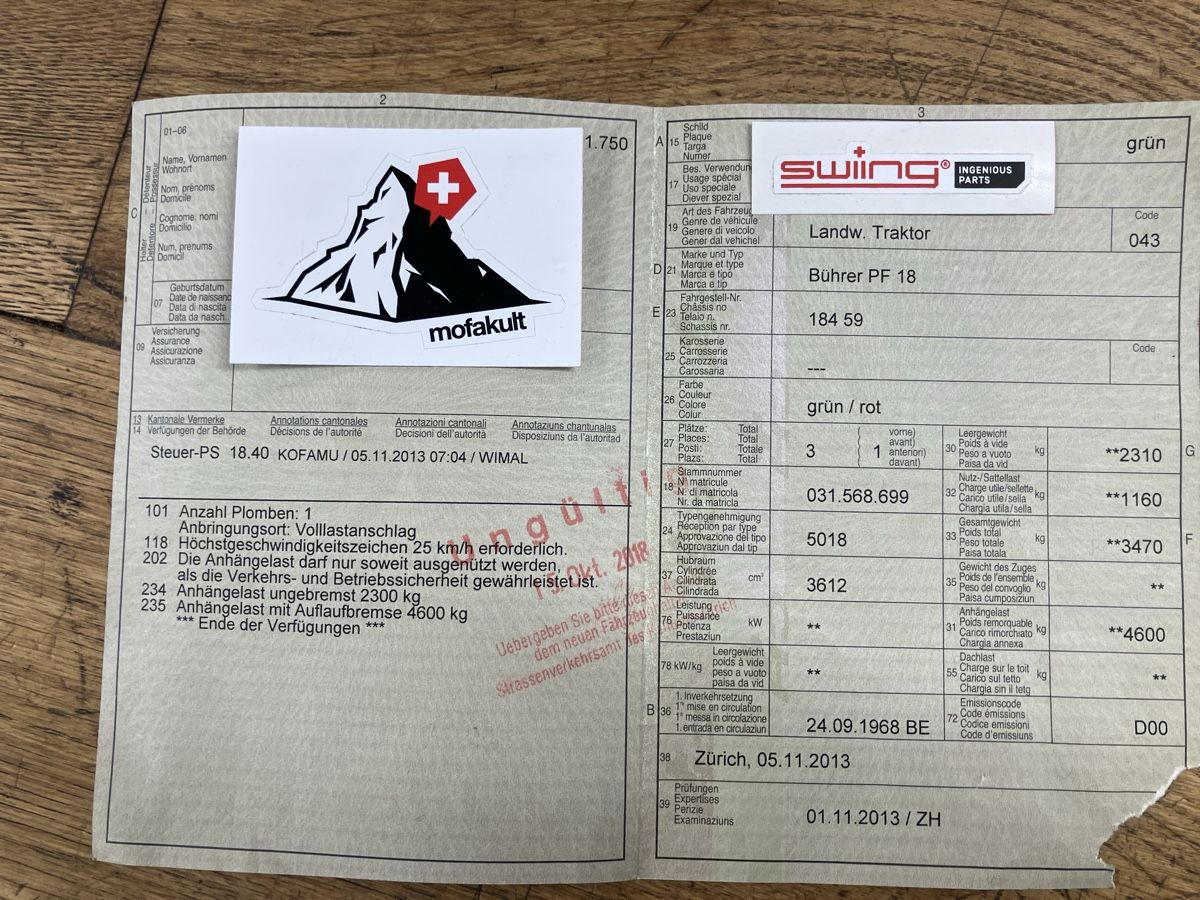Bührer Trattori: Bührer Trakor PF18 – Usato da Dürnten venduto da speedking01 9